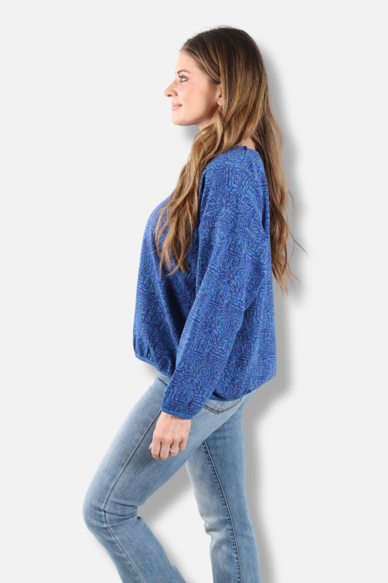 Stretch Terry Sweatshirt - Bay Odyssey Print