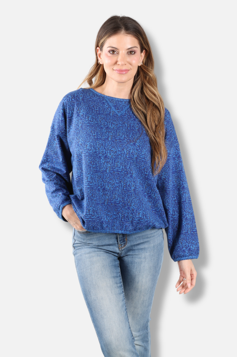Stretch Terry Sweatshirt - Bay Odyssey Print