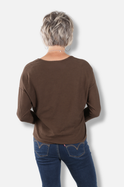 Boxy Pocket Tee - Chocolate