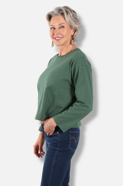 Long Sleeve Crop Crew - Tyrol