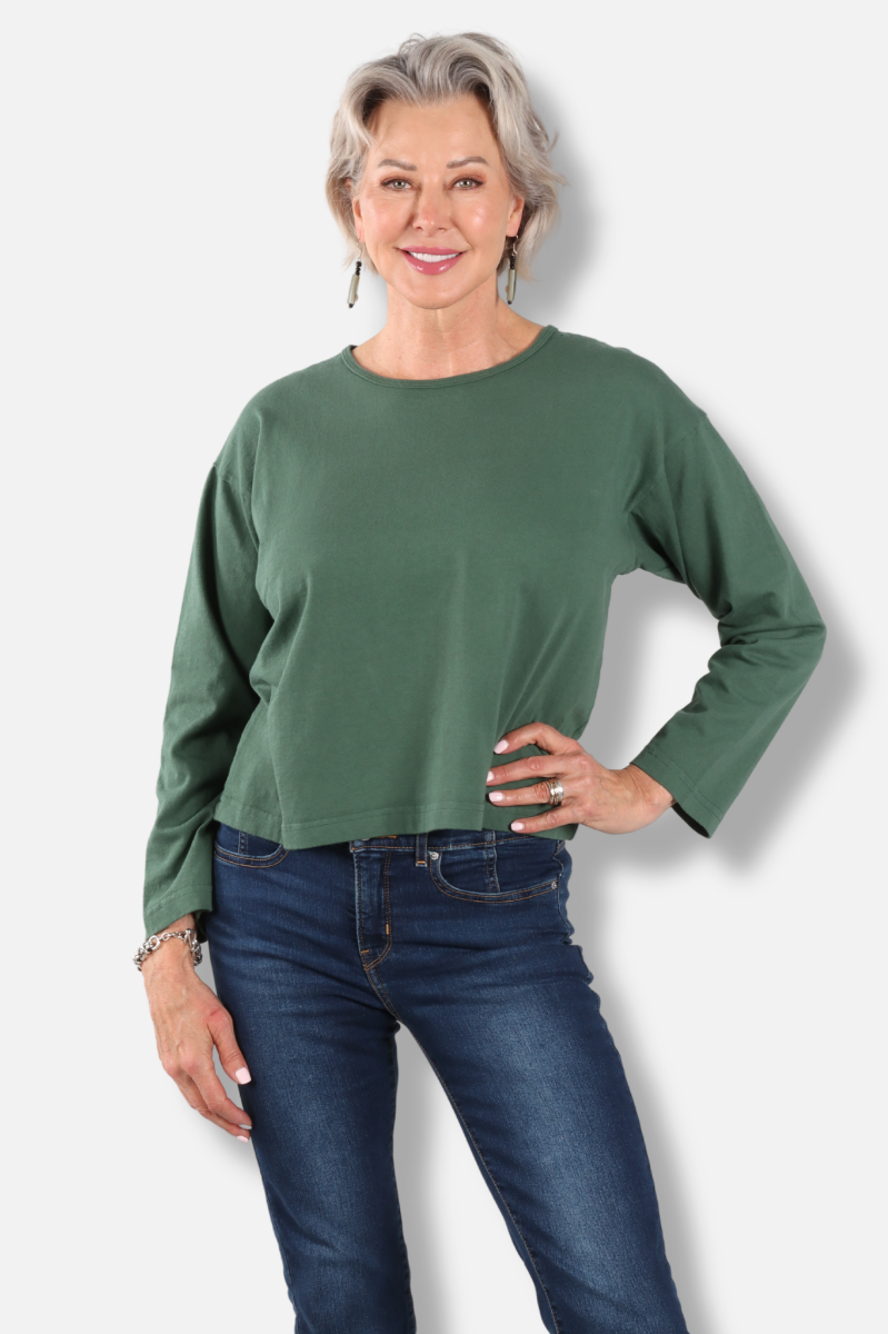 Long Sleeve Crop Crew - Tyrol