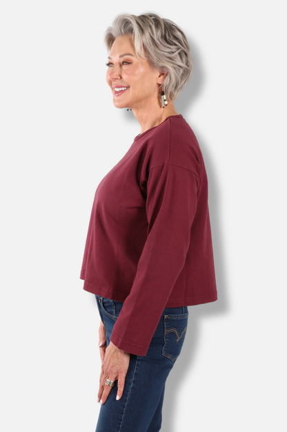 Long Sleeve Crop Crew - Rhone
