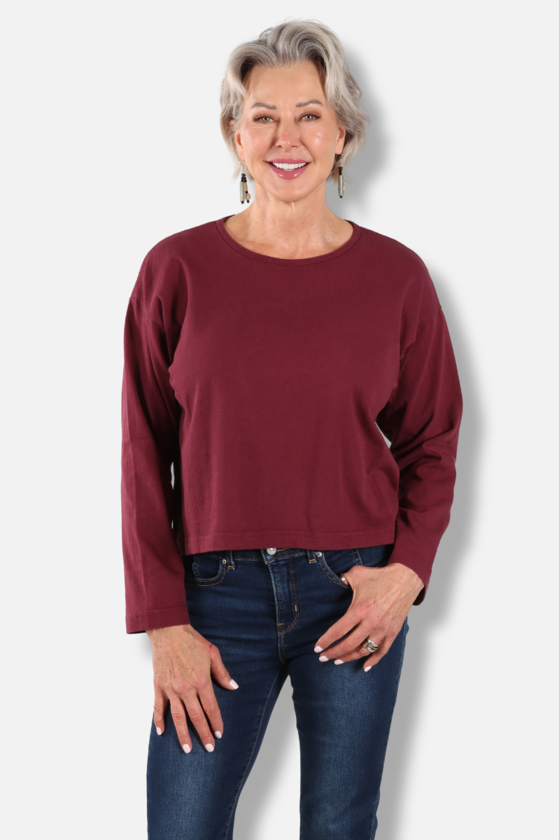 Long Sleeve Crop Crew - Rhone
