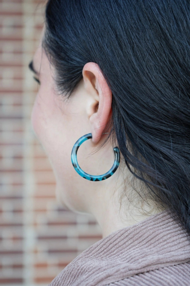 Camy Hoops - Blue Tortoise