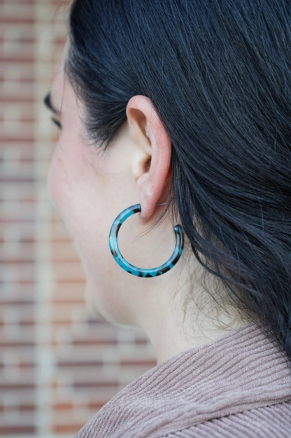 Camy Hoops - Blue Tortoise
