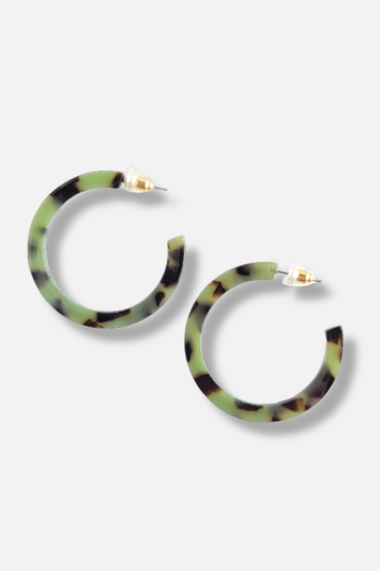 Camy Hoops - Olive Tortoise 
