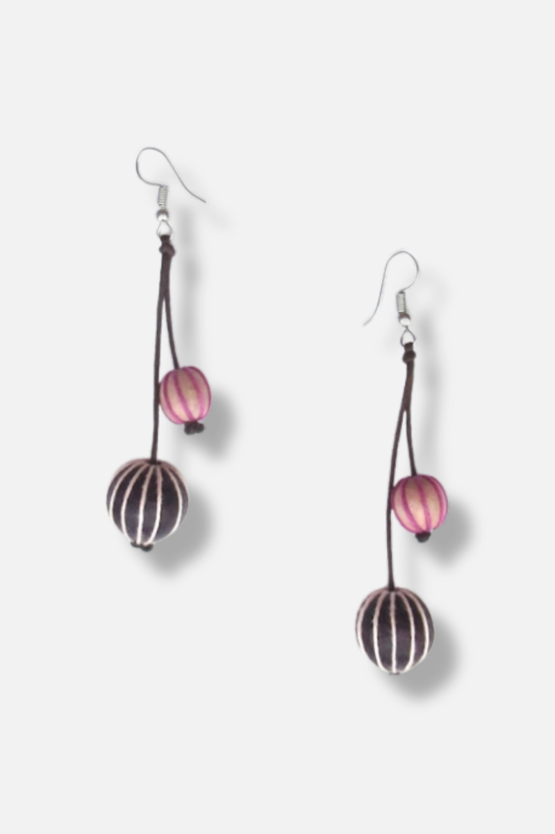 Camille Earrings - Berry Wine 