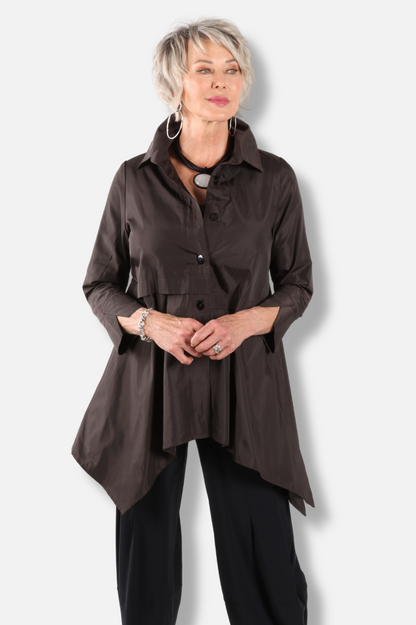 Asymmetrical Jacket - Chocolate