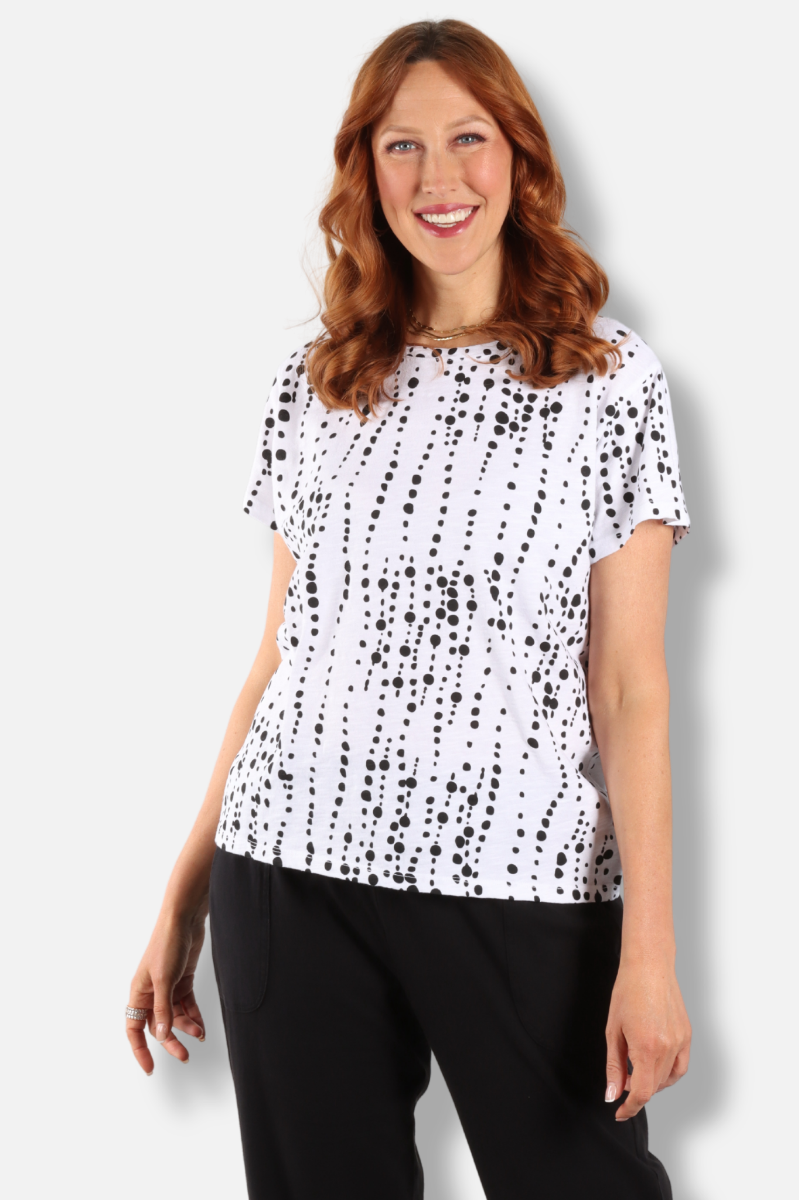 Short Sleeve Tee Plus - White Dewlight Print