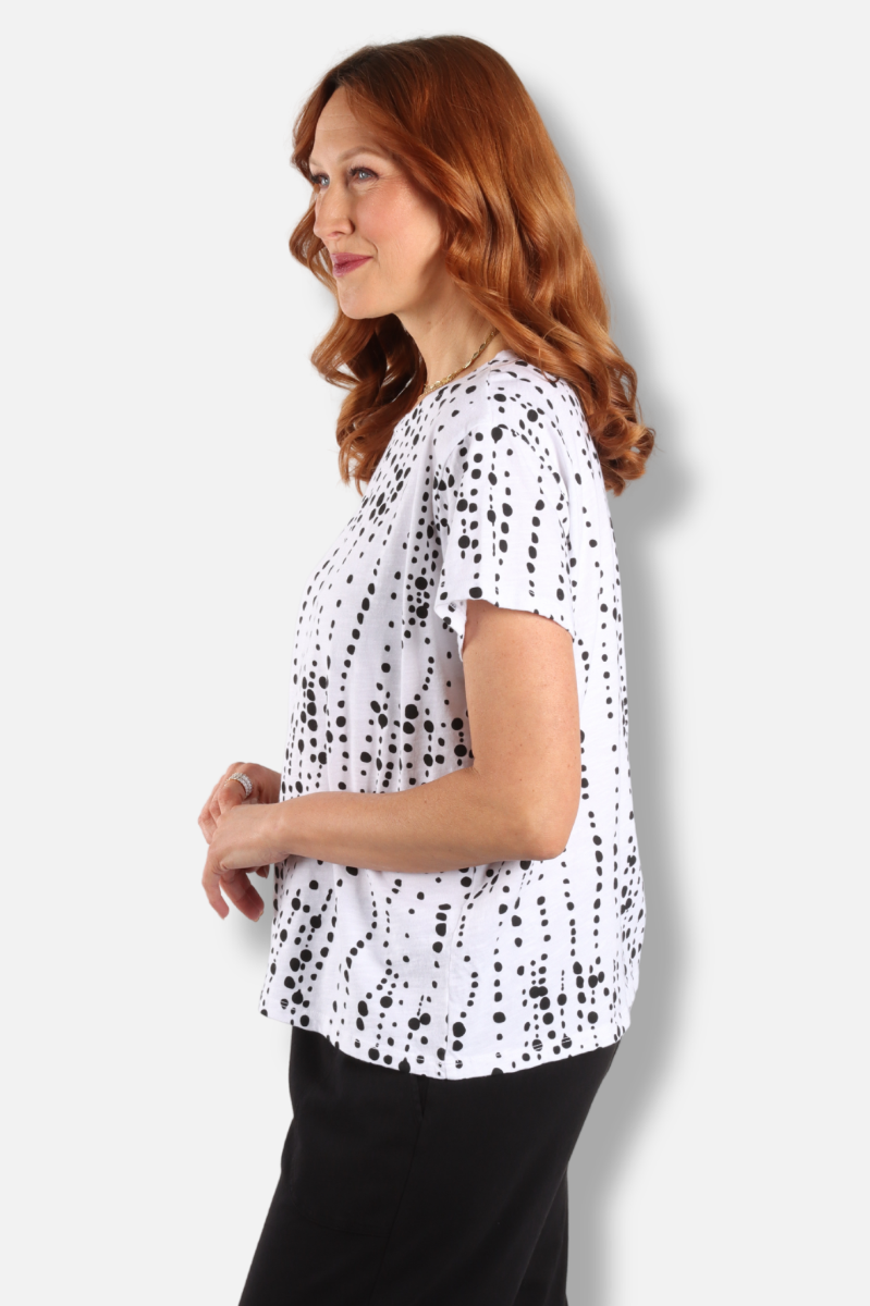 Short Sleeve Tee Plus - White Dewlight Print