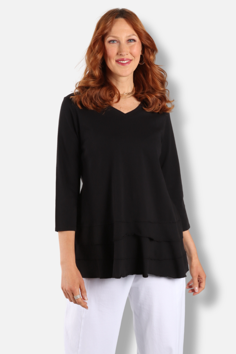 Layered Tiered Top - Black