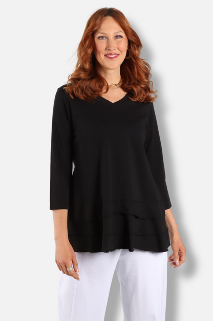 Layered Tiered Top - Black