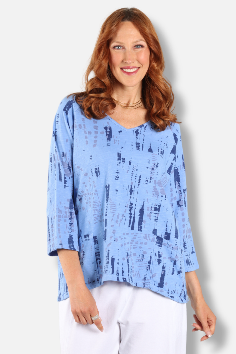 Hi Lo Pocket Tunic - Cool Matrix Print 