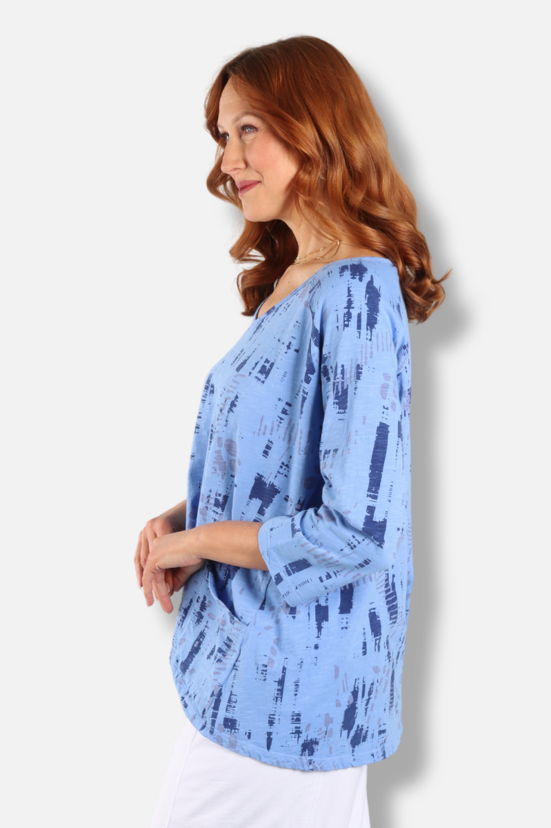 Hi Lo Pocket Tunic - Cool Matrix Print 