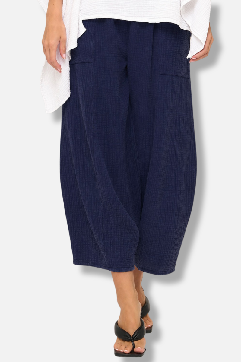 Gauze Lantern Pant - Navy