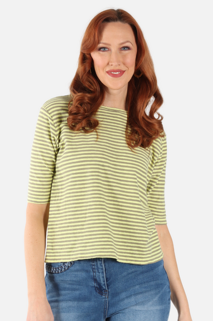 Elbow Sleeve Top - Sunburst Stripe