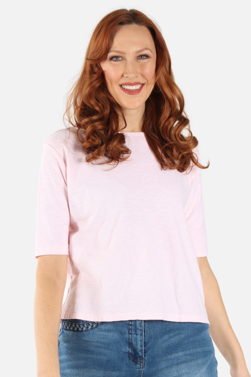 Elbow Sleeve Top - Pink Salt