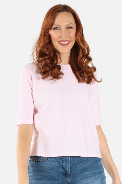Elbow Sleeve Top - Pink Salt