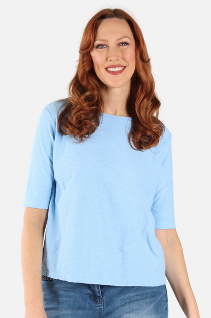 Elbow Sleeve Top - Bellflower