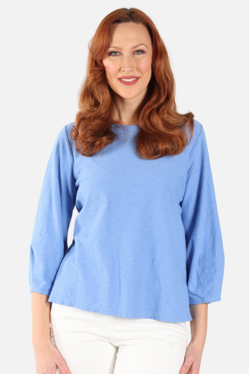 Lantern Sleeve Top - Forget-me-not