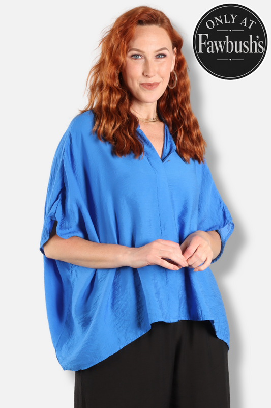 Oversized Shirt - Vivid Blue Parachute