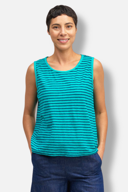 Sleeveless Top - Atlantis Stripe 