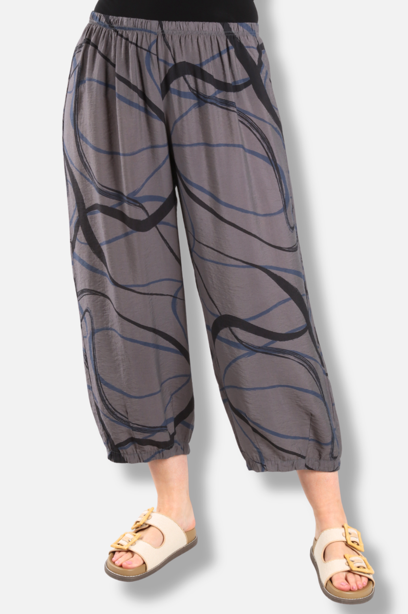 Darted Crop Pant - Anthracite Swirl Parachute