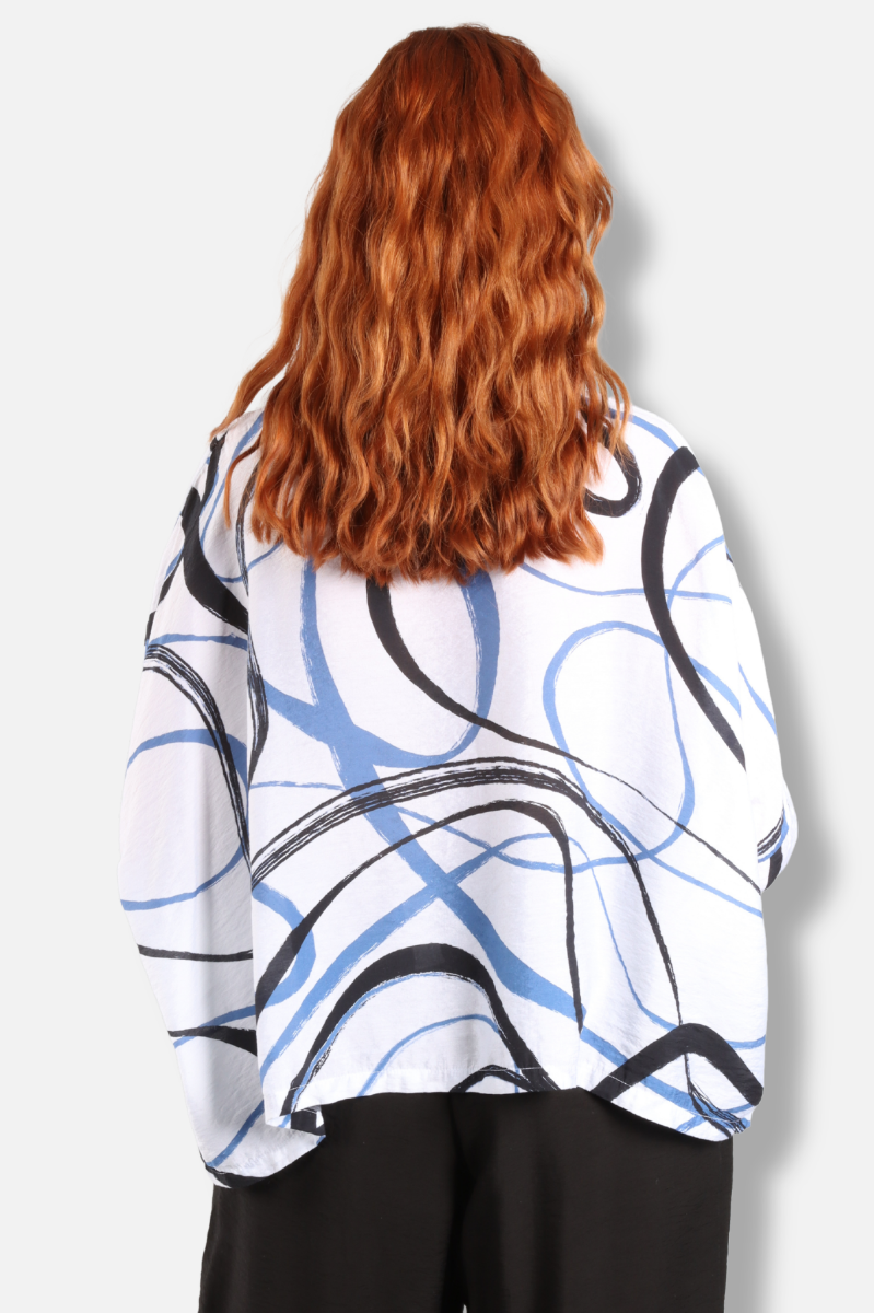 Crop Top - White Swirl Parachute