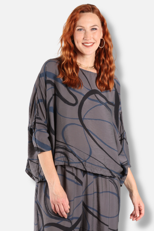 Crop Top - Anthracite Swirl Parachute