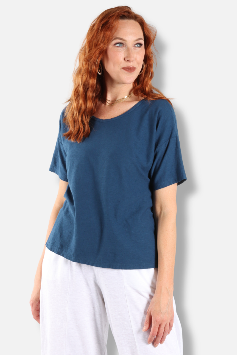 V-Neck Tee - Naval