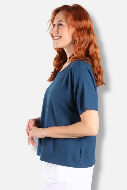 V-Neck Tee - Naval