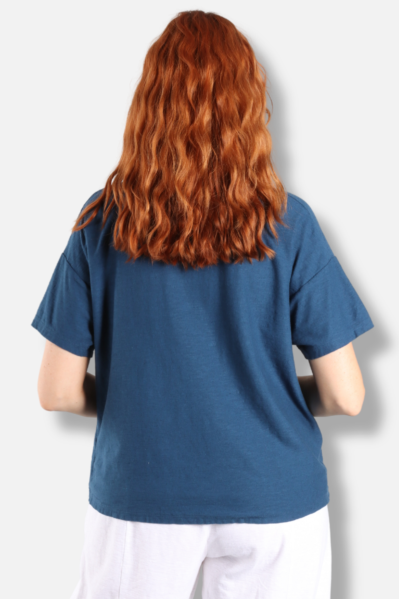 V-Neck Tee - Naval