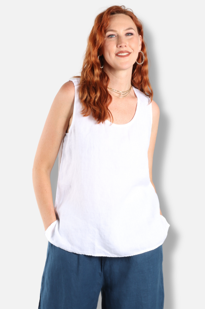 Easy Scoop Tank - White Linen