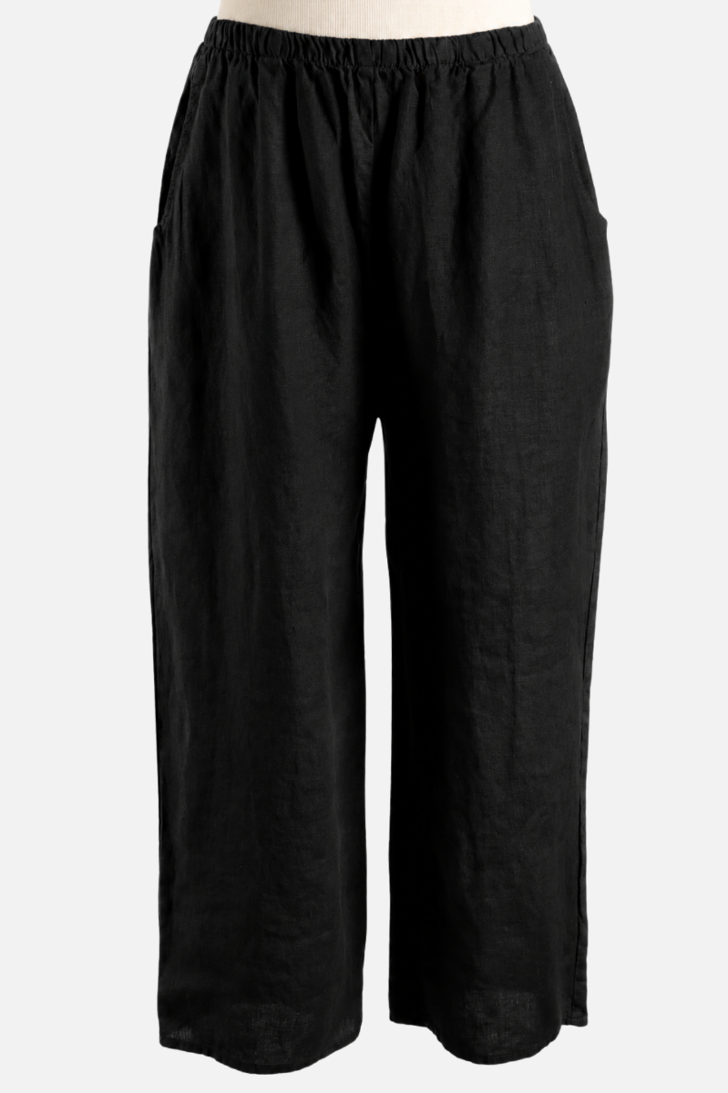 Flood Pant - Black Linen