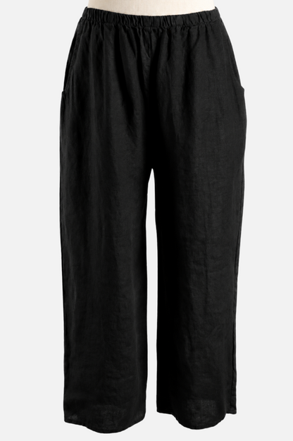 Flood Pant - Black Linen