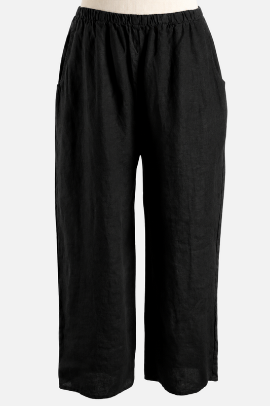 Flood Pant - Black Linen