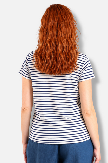 Easy Pocket Tee - Laundered Stripe 