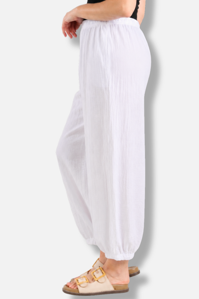 Darted Crop Pant - White Parachute