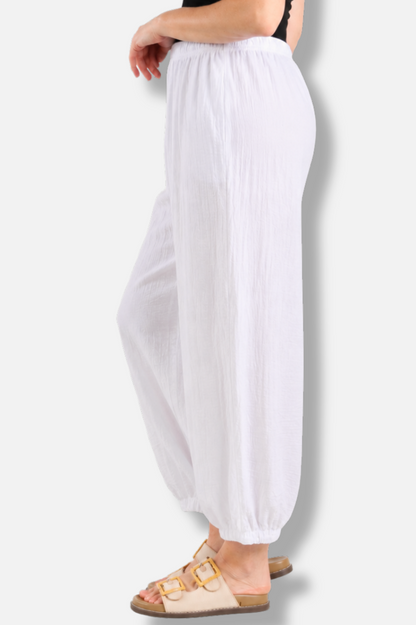 Darted Crop Pant - White Parachute