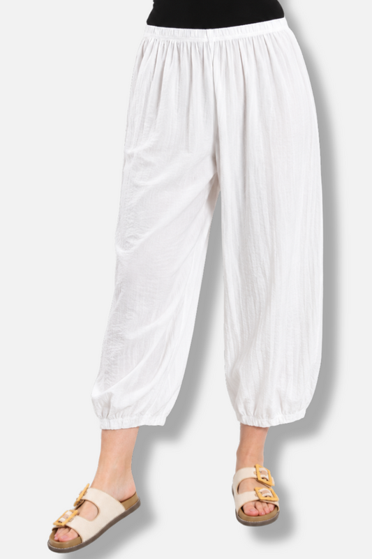 Darted Crop Pant - White Parachute