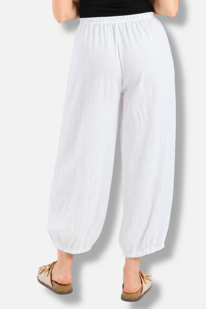 Darted Crop Pant - White Parachute