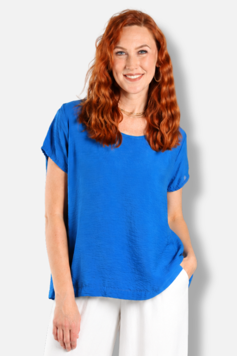 Cap Sleeve Swing Top - Vivid Blue Parachute