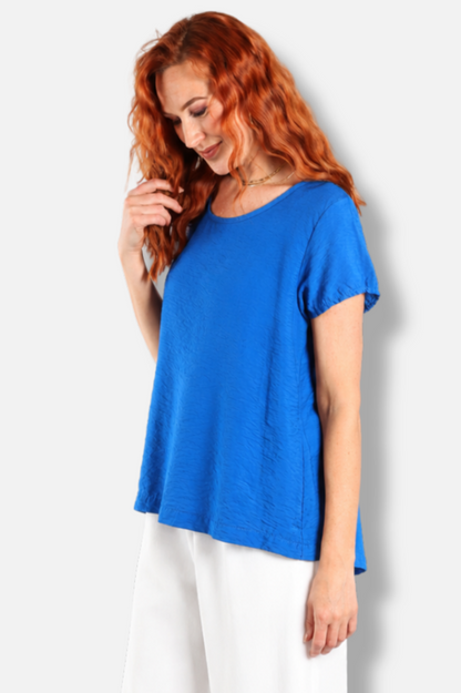 Cap Sleeve Swing Top - Vivid Blue Parachute