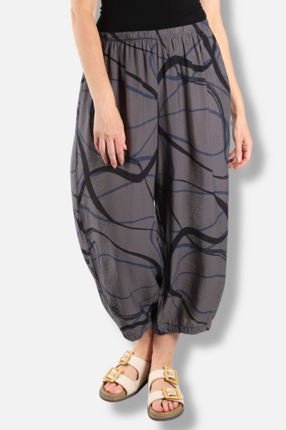 Darted Crop Pant - Anthracite Swirl Parachute