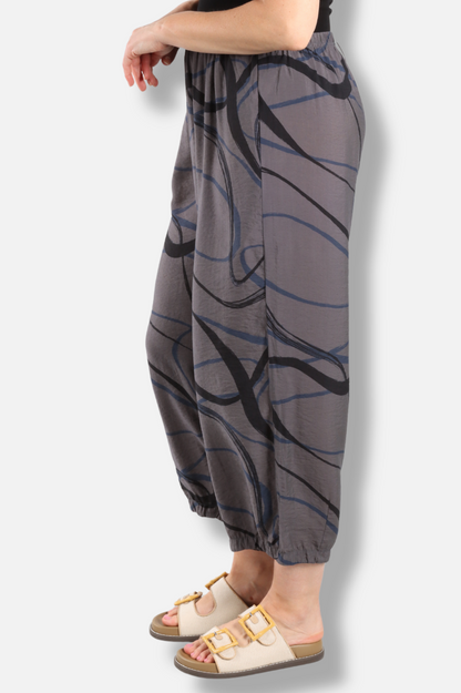 Darted Crop Pant - Anthracite Swirl Parachute