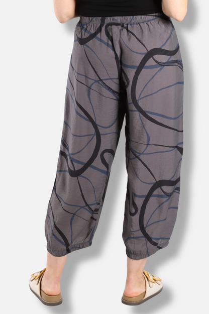 Darted Crop Pant - Anthracite Swirl Parachute