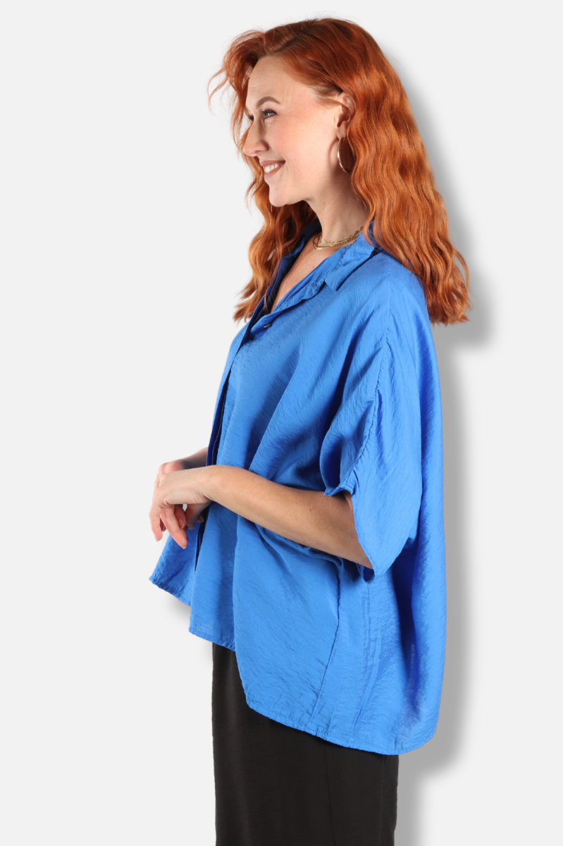 Oversized Shirt - Vivid Blue Parachute