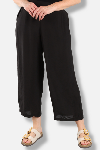 Crop Wide Leg Pant - Black Parachute