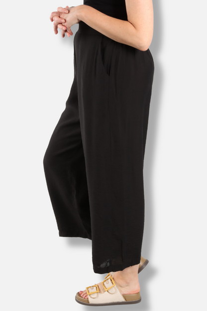 Crop Wide Leg Pant - Black Parachute