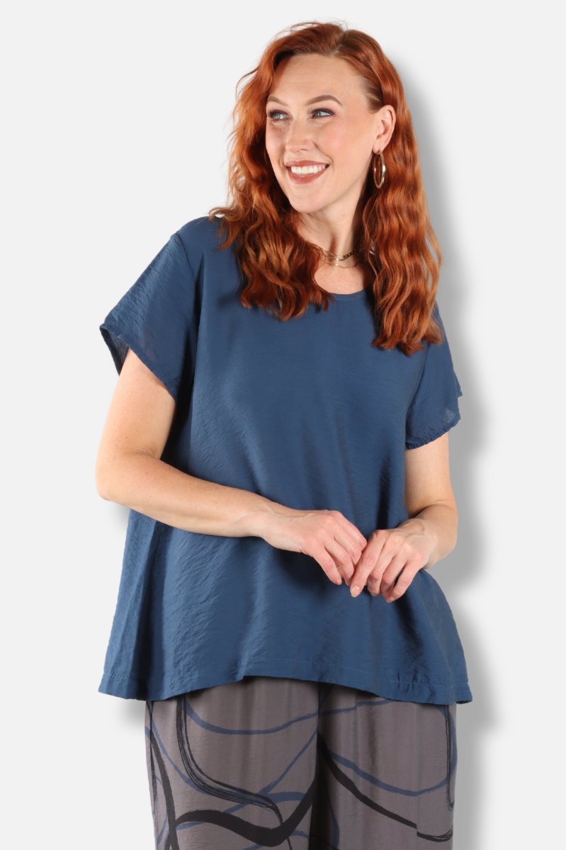 Cap Sleeve Swing Top - Naval Parachute